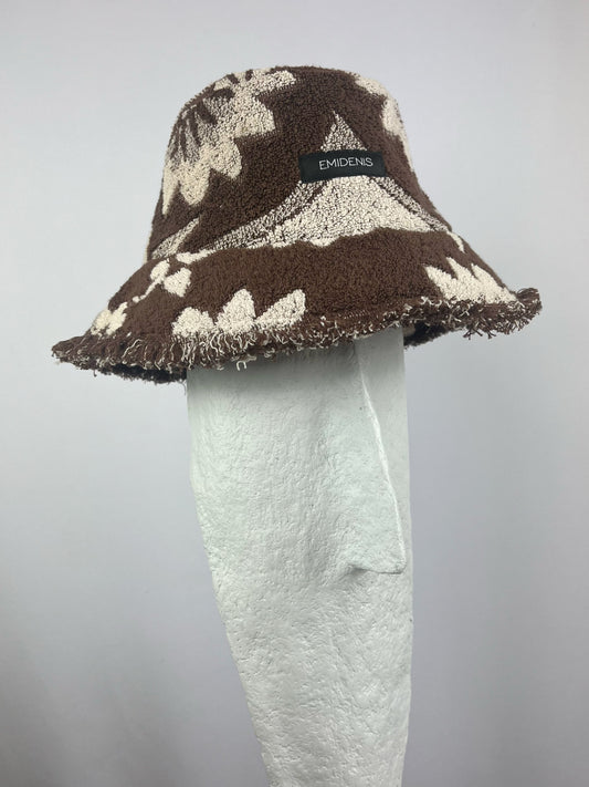 "BROWN FLOWER" Towel Hat